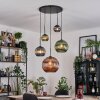 Koyoto hanging light, globe light, Cluster pendant lamp blue, green, coppery, 5-light sources