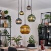 Koyoto hanging light, globe light, Cluster pendant lamp blue, gold, green, 5-light sources