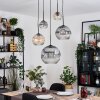 Ripoll hanging light, globe light, Cluster pendant lamp Amber, clear, Smoke-coloured, 5-light sources
