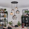 Ripoll hanging light, globe light, Cluster pendant lamp Amber, clear, Smoke-coloured, 5-light sources