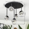 Chehalis ceiling light, globe light clear, Smoke-coloured, 5-light sources