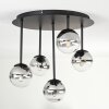Chehalis ceiling light, globe light clear, Smoke-coloured, 5-light sources