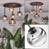 Chehalis ceiling light, globe light clear, Smoke-coloured, 5-light sources