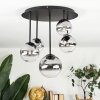 Chehalis ceiling light, globe light clear, Smoke-coloured, 5-light sources