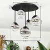 Chehalis ceiling light, globe light clear, Smoke-coloured, 5-light sources