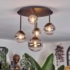 Chehalis ceiling light, globe light clear, Smoke-coloured, 5-light sources