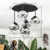 Chehalis ceiling light, globe light clear, Smoke-coloured, 5-light sources