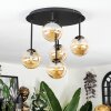 Chehalis ceiling light, globe light Amber, 5-light sources