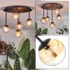 Chehalis ceiling light, globe light Amber, clear, 5-light sources