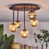 Chehalis ceiling light, globe light Amber, Smoke-coloured, 5-light sources