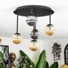 Chehalis ceiling light, globe light Amber, Smoke-coloured, 5-light sources