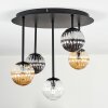 Chehalis ceiling light, globe light Amber, clear, Smoke-coloured, 5-light sources