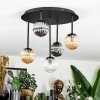 Chehalis ceiling light, globe light Amber, clear, Smoke-coloured, 5-light sources