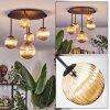 Chehalis ceiling light, globe light Amber, 5-light sources