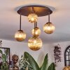 Chehalis ceiling light, globe light Amber, 5-light sources