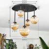 Chehalis ceiling light, globe light Amber, 5-light sources