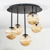 Chehalis ceiling light, globe light Amber, 5-light sources