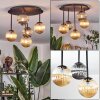 Chehalis ceiling light, globe light Amber, chrome, Smoke-coloured, 5-light sources