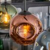 Ripoll hanging light, globe light, pendant light blue, green, coppery, 4-light sources