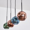 Ripoll hanging light, globe light, pendant light blue, green, coppery, 4-light sources