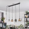 Ripoll hanging light, globe light, pendant light Amber, clear, Smoke-coloured, 4-light sources