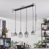 Ripoll hanging light, globe light, pendant light chrome, clear, Smoke-coloured, 4-light sources