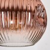 Koyoto hanging light, globe light, Cluster pendant lamp chrome, gold, clear, coppery, Smoke-coloured, 5-light sources