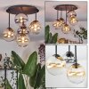 Chehalis ceiling light, globe light Amber, clear, Smoke-coloured, 5-light sources