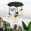 Chehalis ceiling light, globe light Amber, clear, Smoke-coloured, 5-light sources