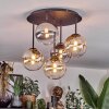 Chehalis ceiling light, globe light Amber, clear, Smoke-coloured, 5-light sources
