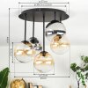 Chehalis ceiling light, globe light Amber, clear, Smoke-coloured, 5-light sources
