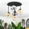 Chehalis ceiling light, globe light Amber, clear, Smoke-coloured, 5-light sources