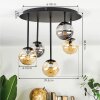 Chehalis ceiling light, globe light 39.5 cm Amber, Smoke-coloured, 5-light sources