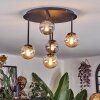 Chehalis ceiling light, globe light 39.5 cm Amber, Smoke-coloured, 5-light sources
