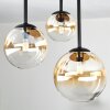 Chehalis ceiling light, globe light 42.5 cm Amber, clear, 5-light sources