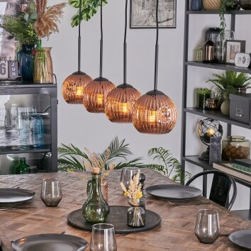 Ripoll hanging light, globe light, pendant light coppery, 4-light sources