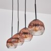 Ripoll hanging light, globe light, pendant light clear, coppery, 4-light sources