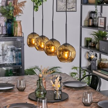 Ripoll hanging light, globe light, pendant light gold, 4-light sources