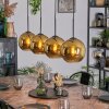 Koyoto hanging light, globe light, pendant light gold, 4-light sources