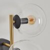 Gastor globe light, wall light gold, black, 3-light sources