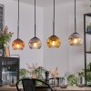 Ripoll hanging light, globe light, pendant light gold, clear, coppery, Smoke-coloured, 4-light sources