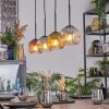 Ripoll hanging light, globe light, pendant light gold, clear, coppery, Smoke-coloured, 4-light sources