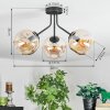 Ripoll ceiling light, globe light Amber, 3-light sources