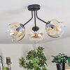 Ripoll ceiling light, globe light Amber, clear, 3-light sources