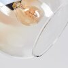 Koyoto ceiling light, globe light Amber, clear, 3-light sources