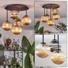 Chehalis ceiling light, globe light 45 cm Amber, Smoke-coloured, 5-light sources