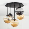 Chehalis ceiling light, globe light 45 cm Amber, Smoke-coloured, 5-light sources
