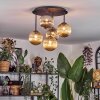 Chehalis ceiling light, globe light 45 cm Amber, Smoke-coloured, 5-light sources