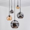 Ripoll hanging light, globe light, Cluster pendant lamp Amber, Smoke-coloured, 5-light sources