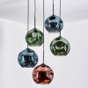 Ripoll hanging light, globe light, Cluster pendant lamp blue, green, coppery, 5-light sources